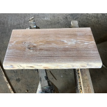 Baumscheibe, Waschtisch, Tischplatte, unbesäumt/gerade, Eiche, Baumkante 100x40x4,5cm STRUKTUR weiß geölt 